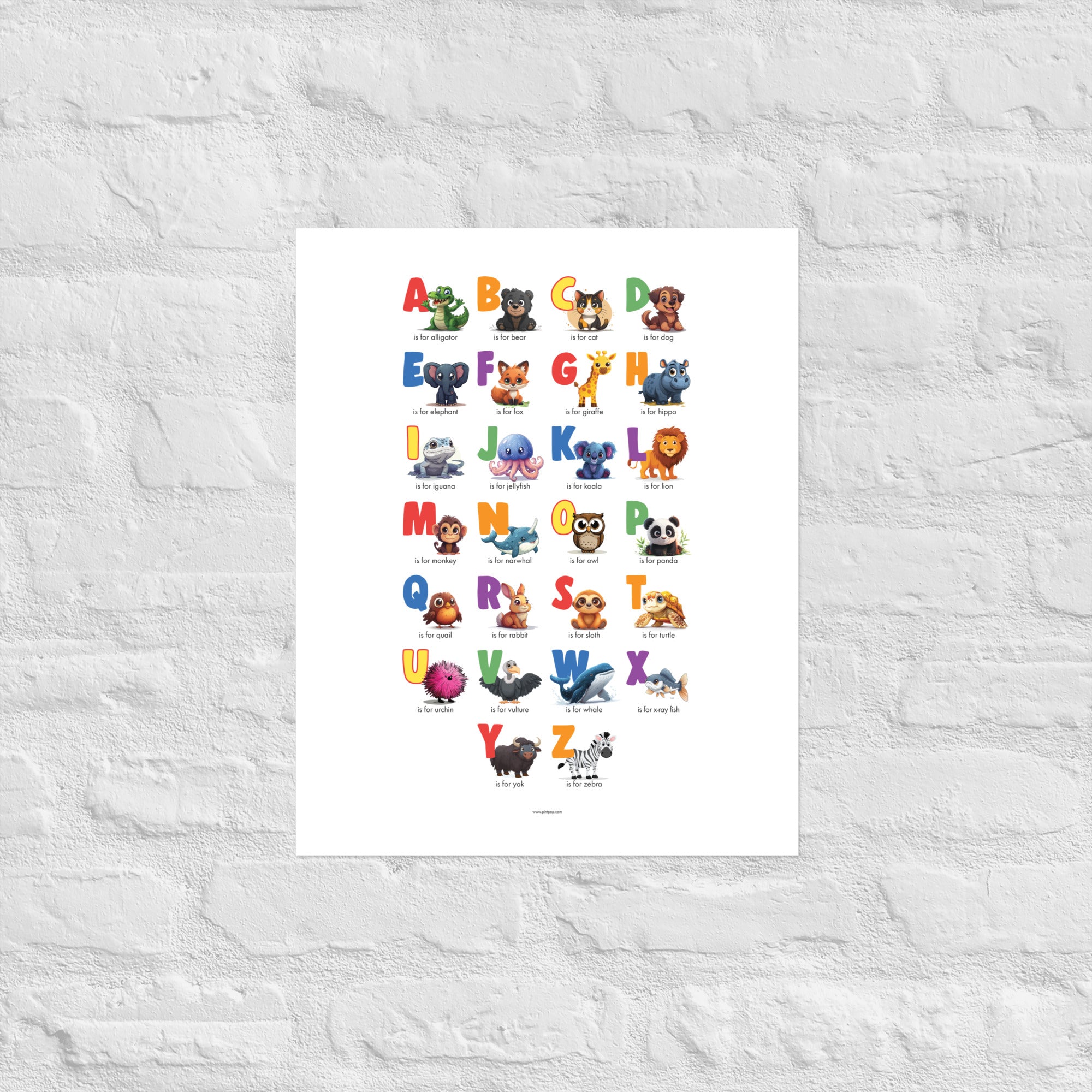 Animal Alphabet Poster (English)