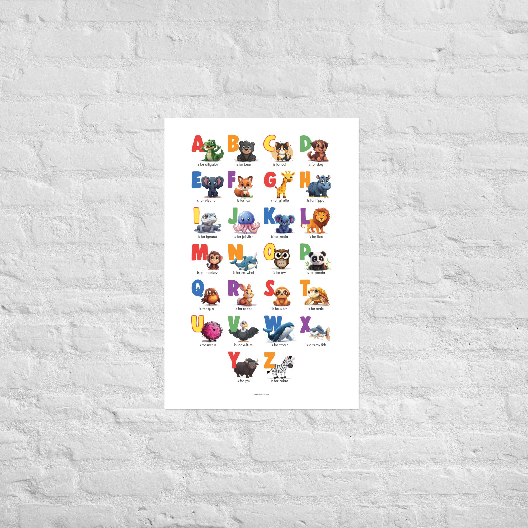 Animal Alphabet Poster (English)