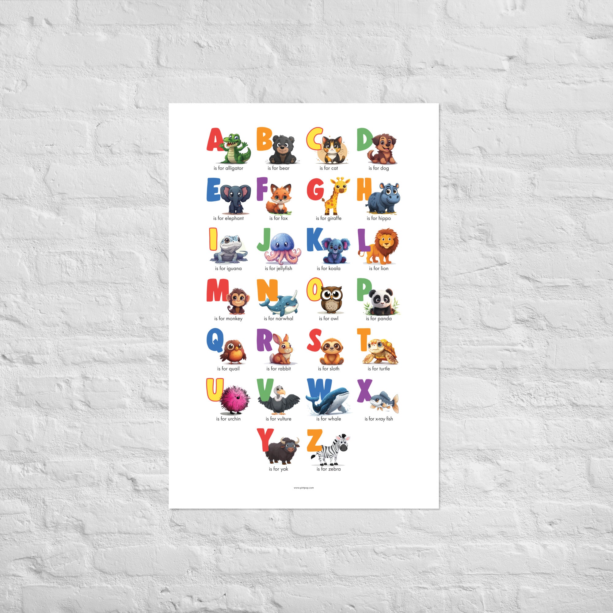 Animal Alphabet Poster (English)