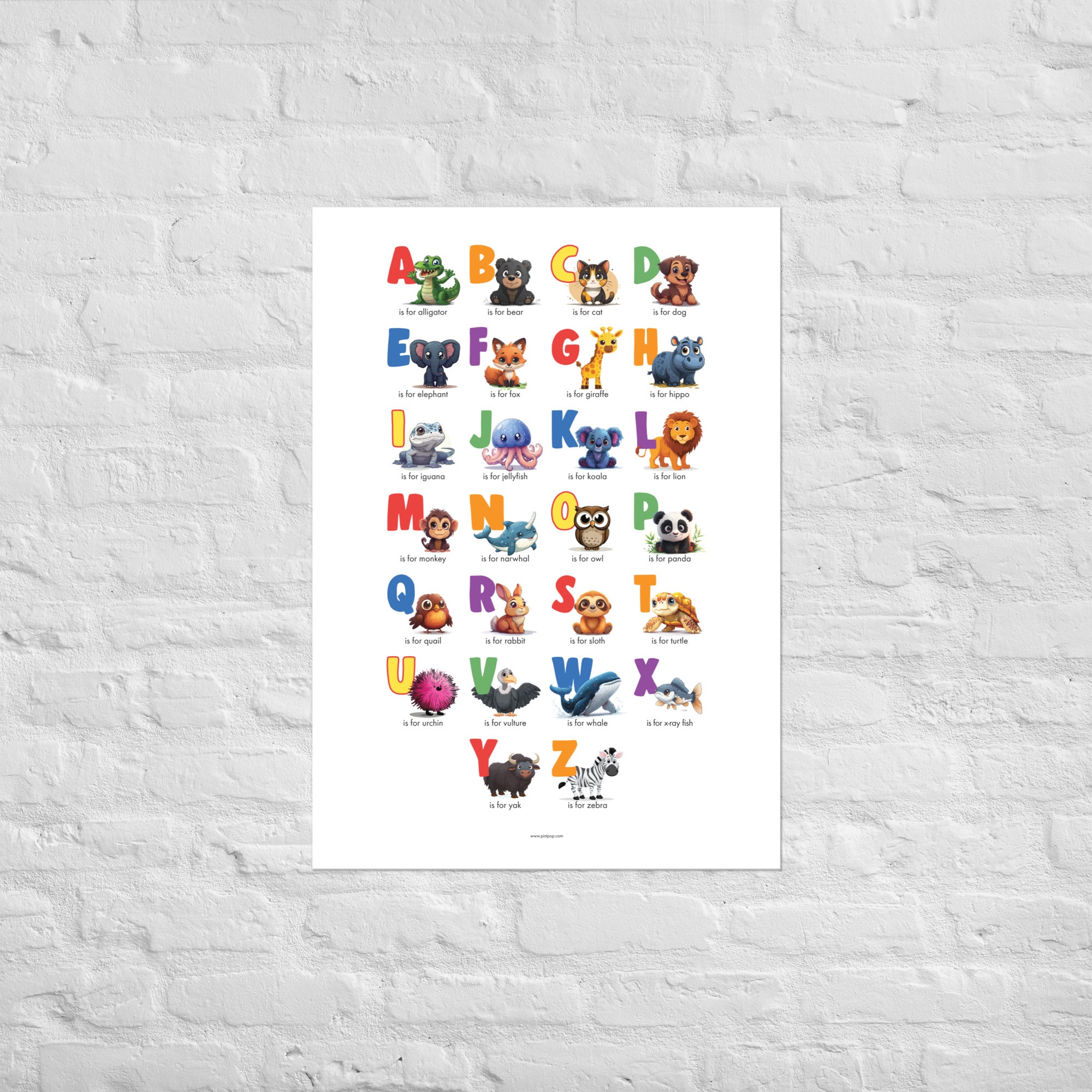 Animal Alphabet Poster (English)