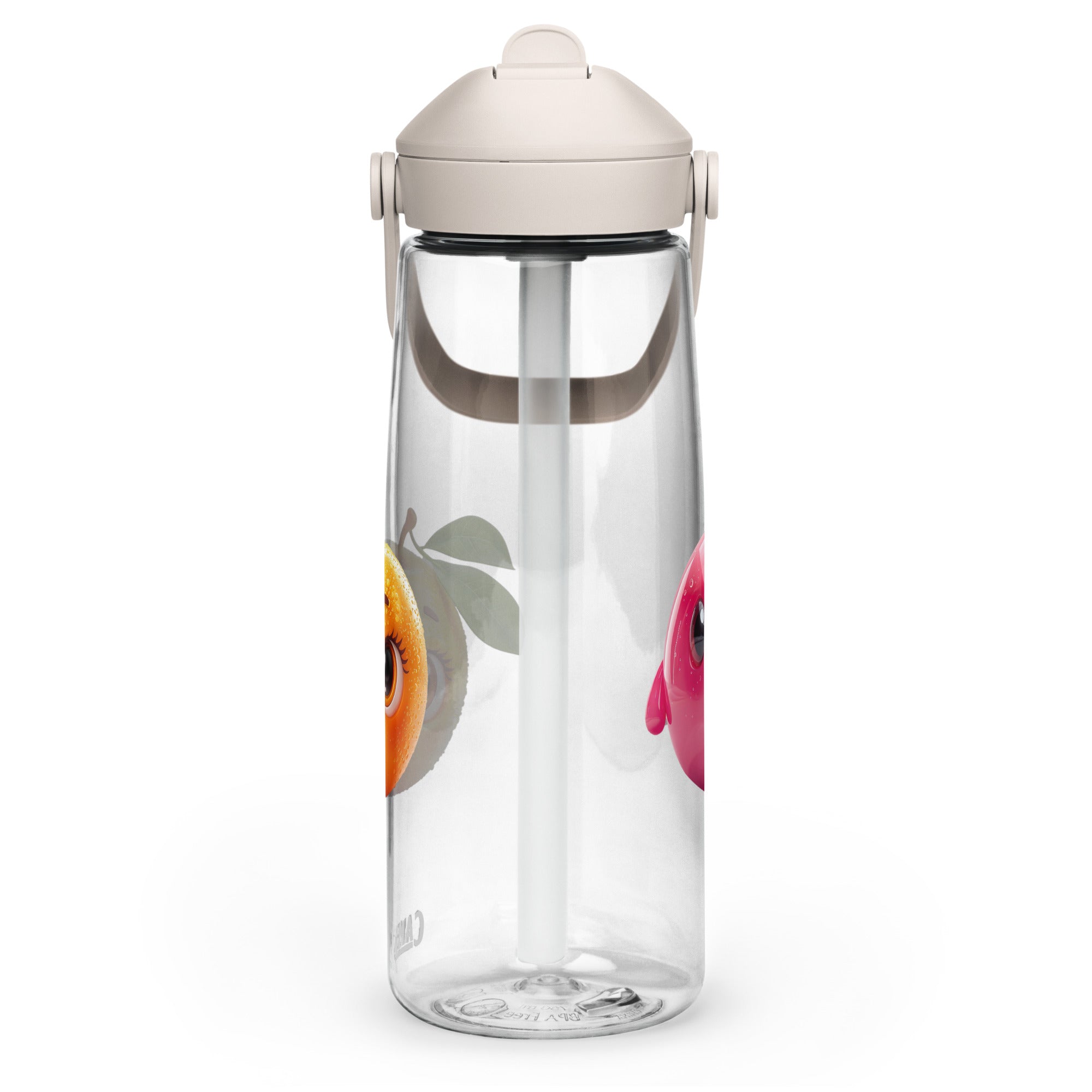 Fruits Flip Straw Water Bottle