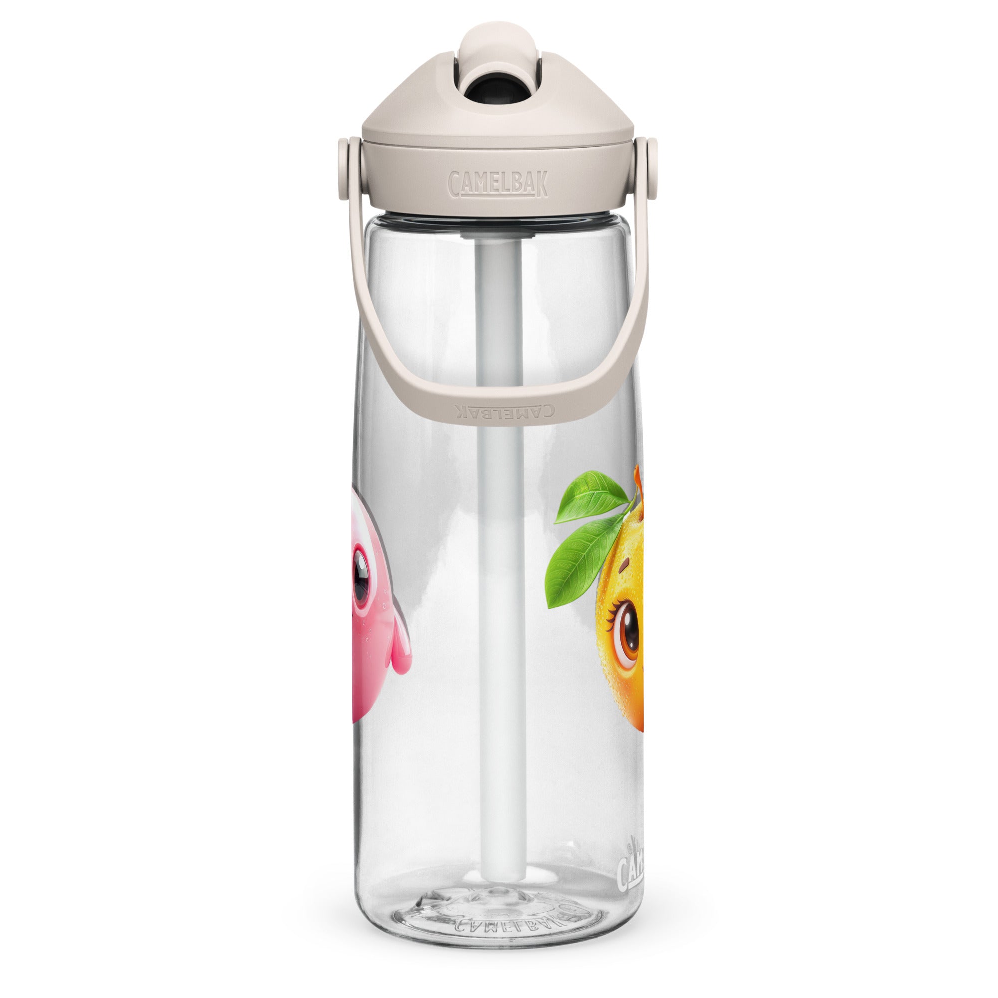Fruits Flip Straw Water Bottle