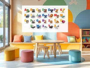 Animal Alphabet Wall Mural — 72 × 48 in Printable PDF