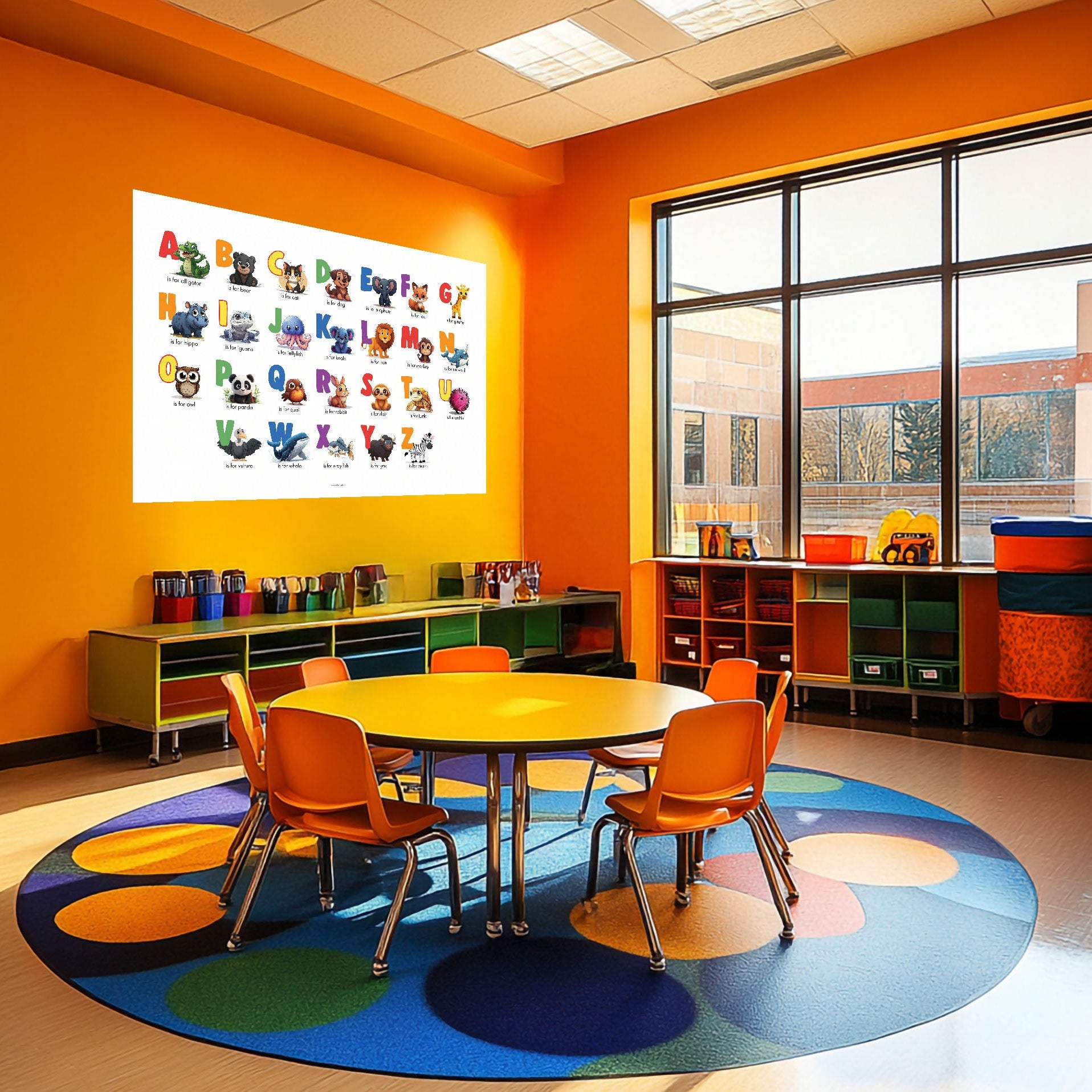 Animal Alphabet Wall Mural — 72 × 48 in Printable PDF