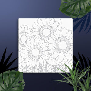 Sunflowers Outlined Canvas