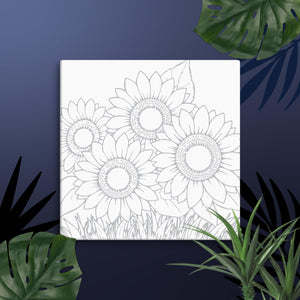 Sunflowers Outlined Canvas