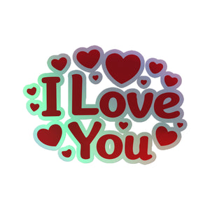 I Love You Holographic stickers