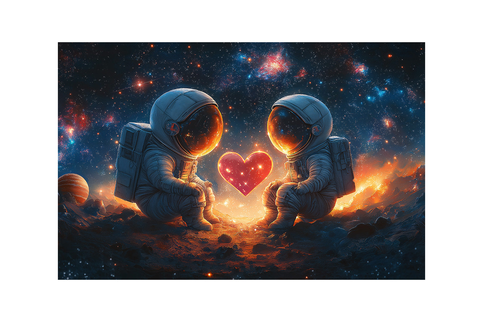 Astronaut Valentine’s Placemat – Digital Download | Romantic Theme | 17x11 inches, 300 DPI High Resolution
