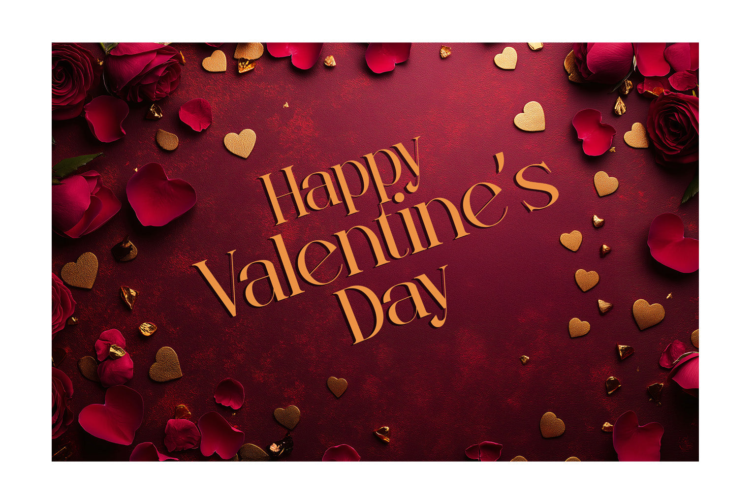 Happy Valentine’s Day Placemat – Digital Download | Romantic Theme | 17x11 inches, 300 DPI High Resolution