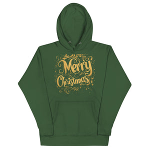 Gold Merry Christmas Unisex Hoodie