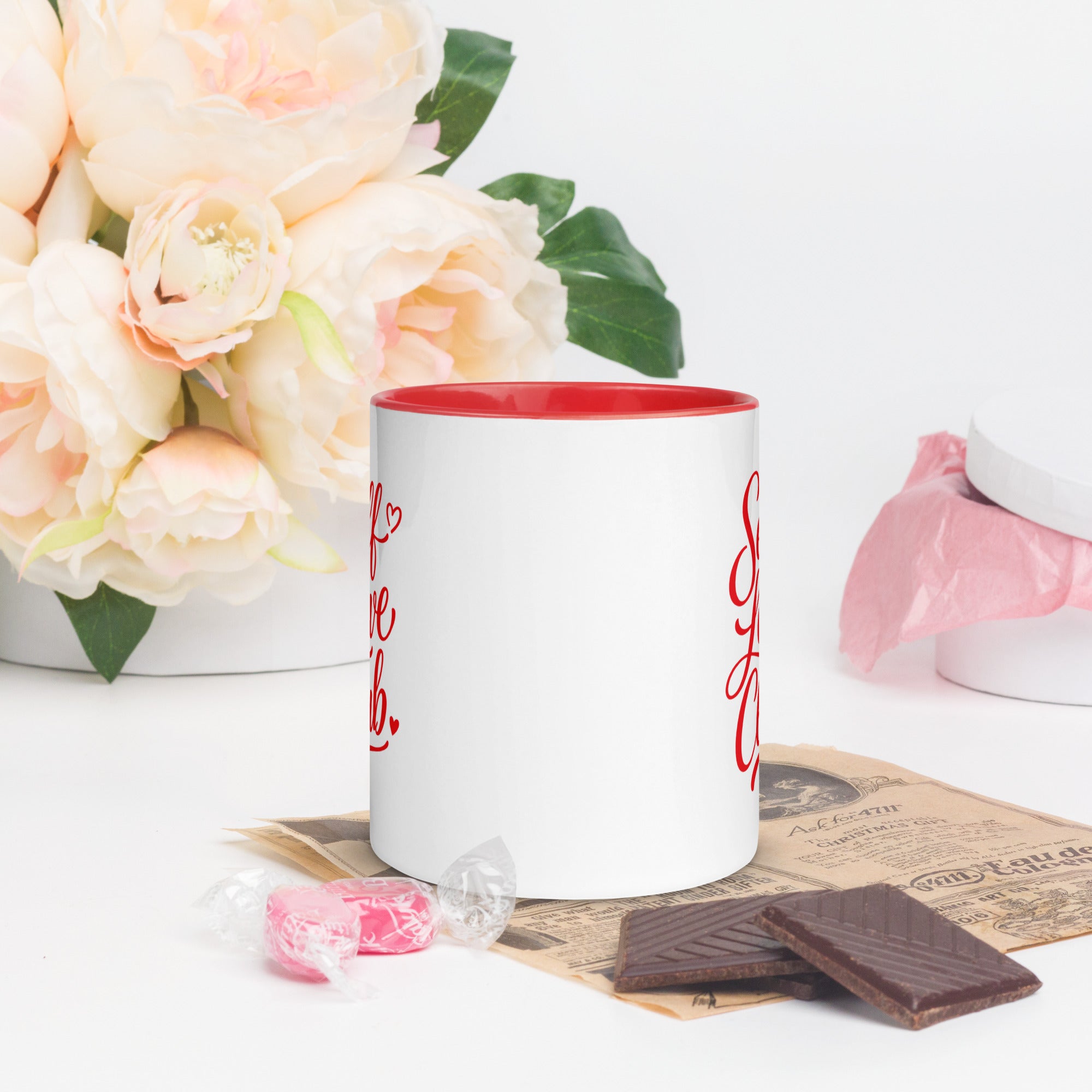 Self Love Club Mug with Red Color Inside