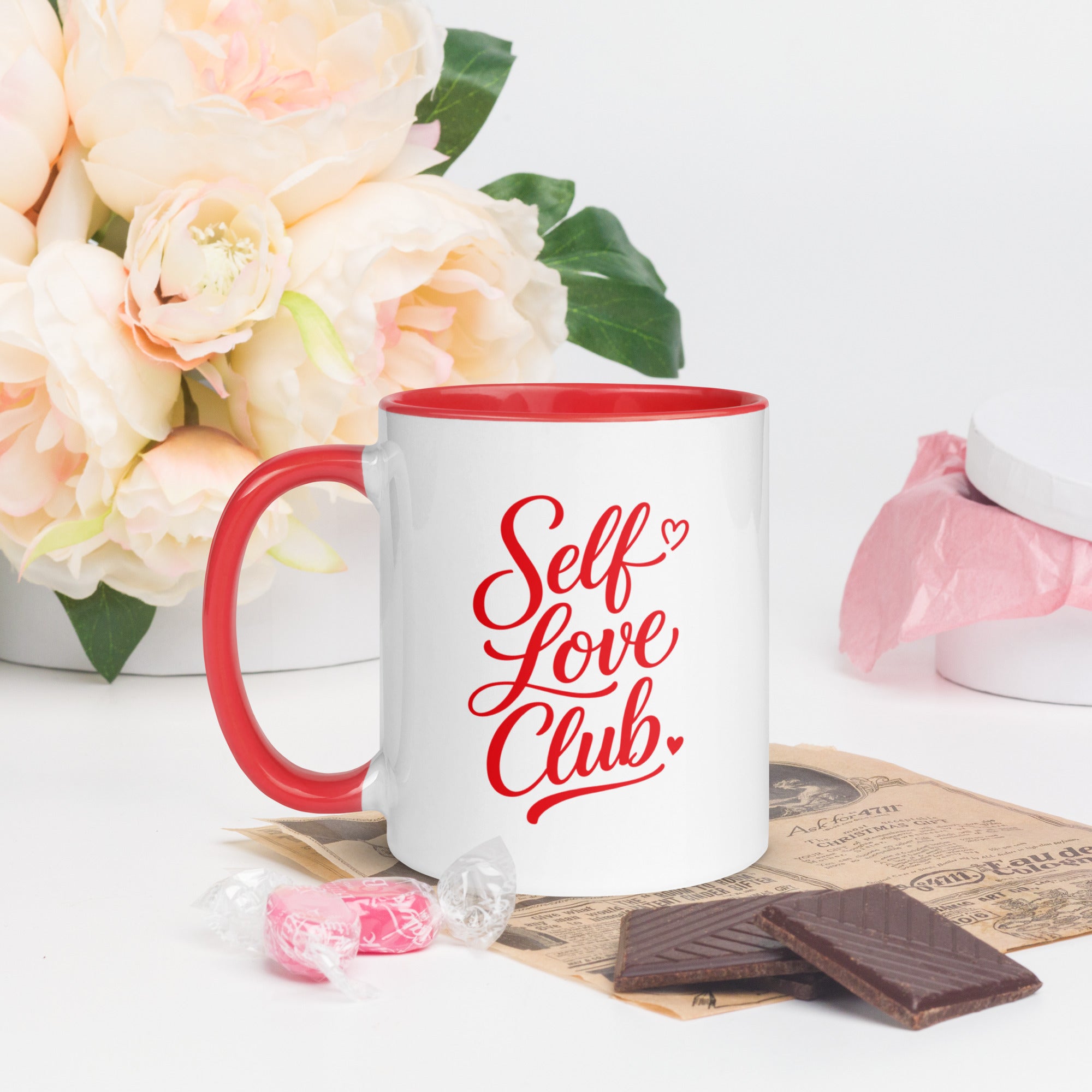 Self Love Club Mug with Red Color Inside