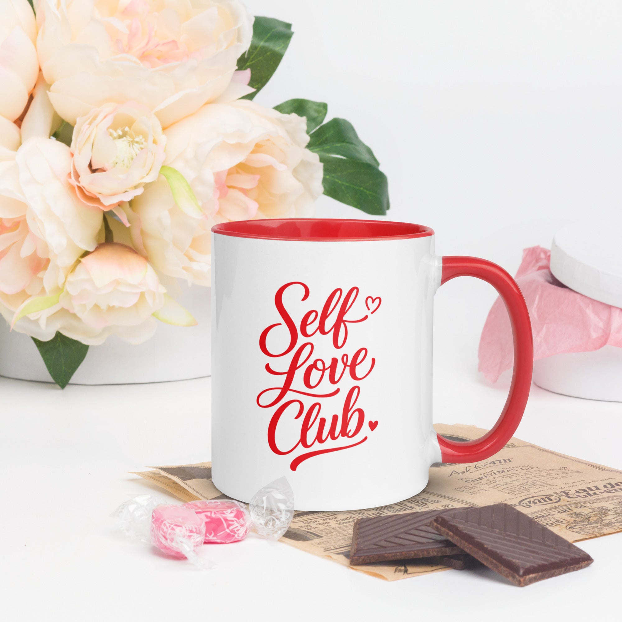 Self Love Club Mug with Red Color Inside