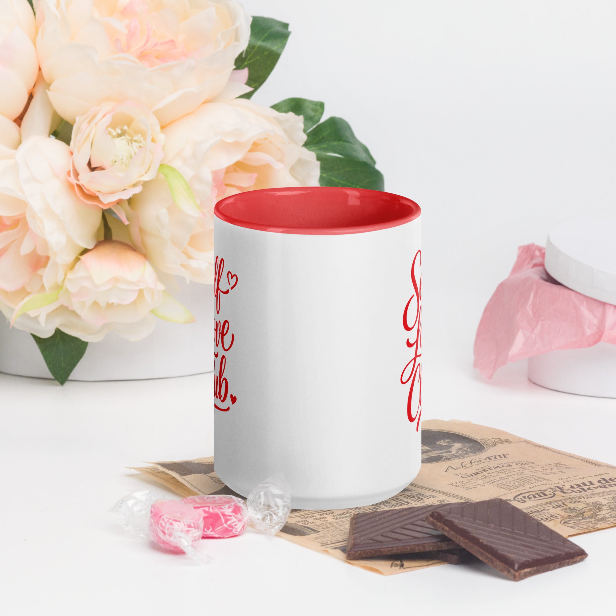 Self Love Club Mug with Red Color Inside