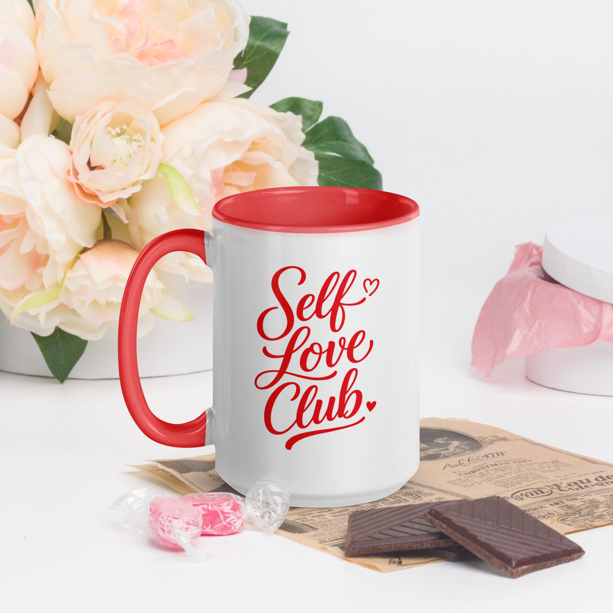 Self Love Club Mug with Red Color Inside