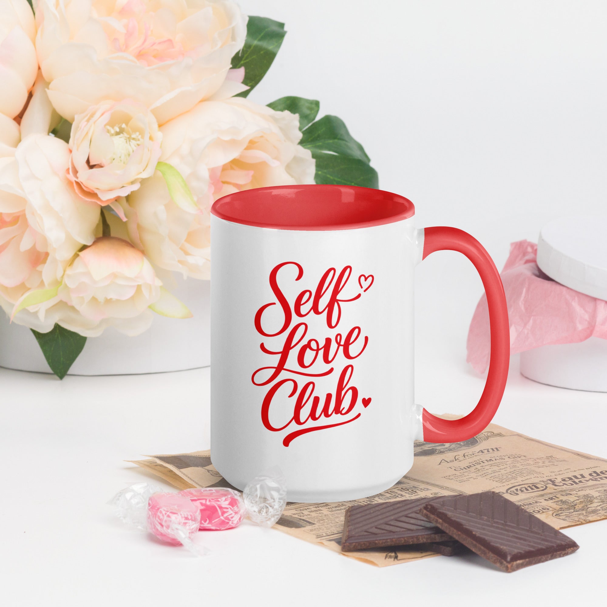 Self Love Club Mug with Red Color Inside
