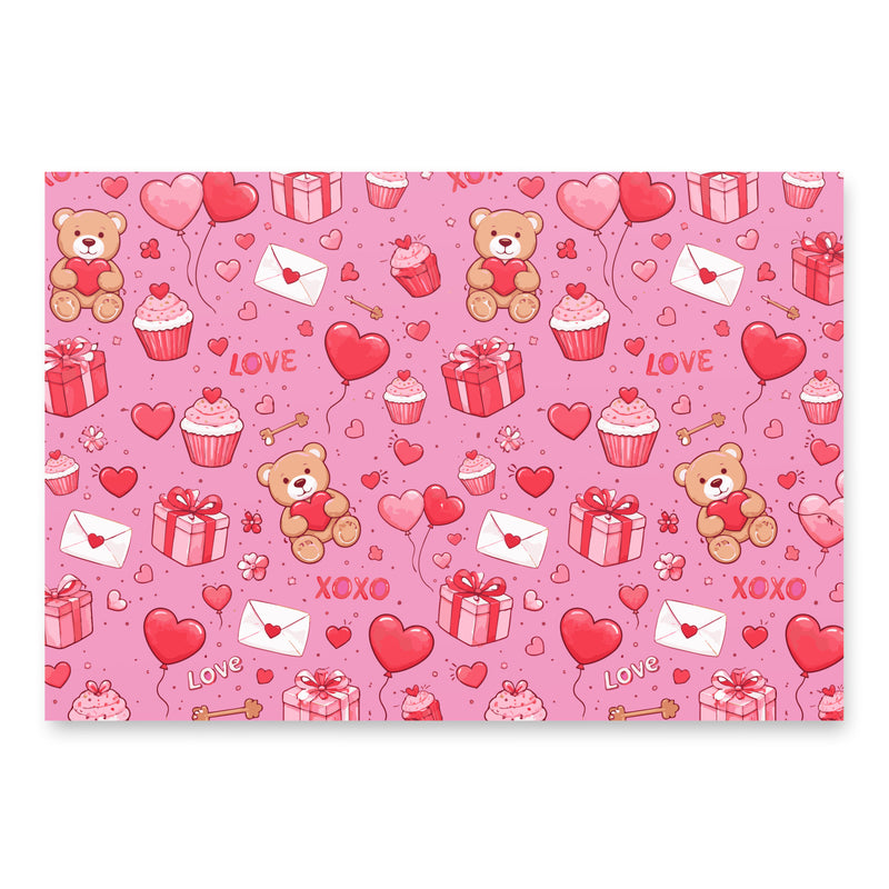 Cute Valentine's Wrapping paper sheets