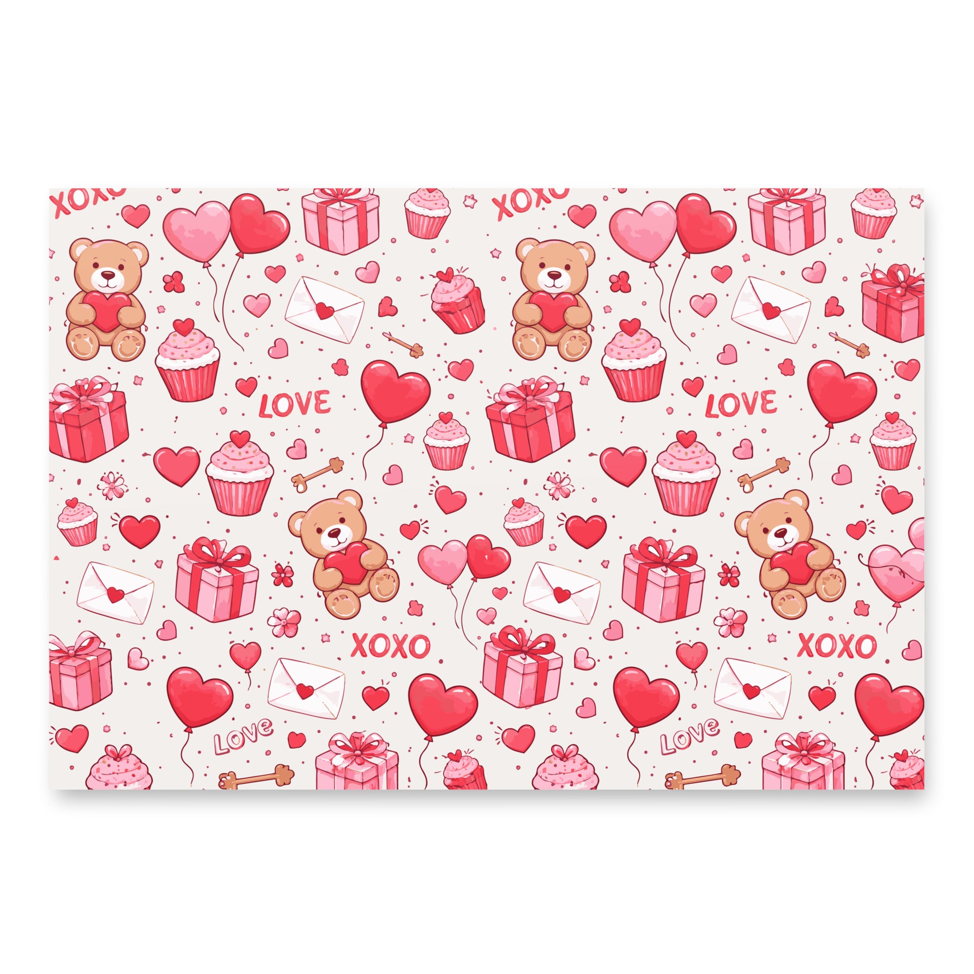 Cute Valentine's Wrapping paper sheets